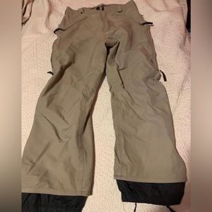 Mens burton ski snow pants tan large GUC